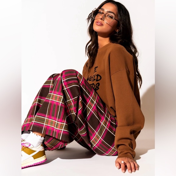 Dressed in LaLa Lovers Lane Plaid Wide Leg Trousers! - Picture 1 of 3